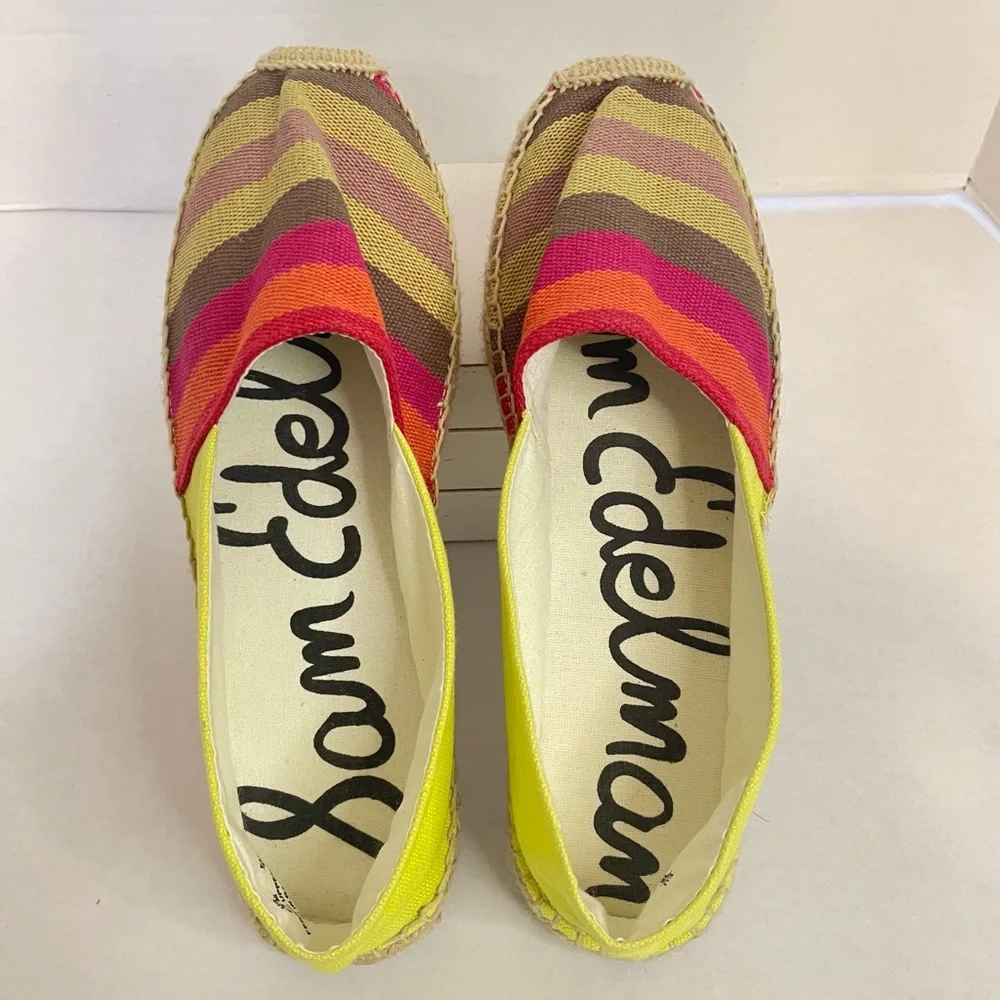 Sam Edelman Verona Espadrille Slip On Canvas Summer Flat in Multi Size 8